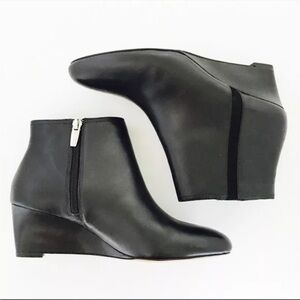 Coach Maya Leather Wedge Ankle Boots
